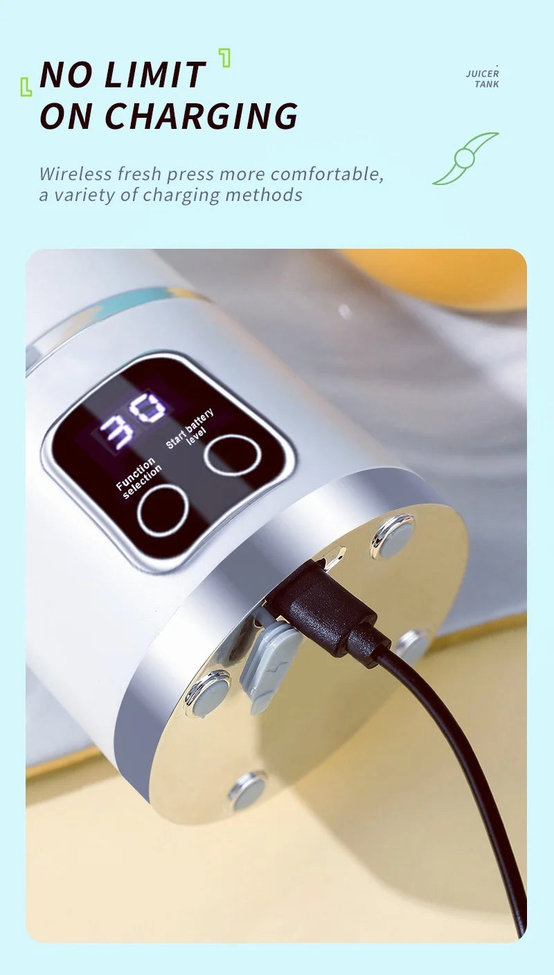 8-blade USB charging, smoothie, kitchen ingredient processor, portable juicer, 3-speed adjustable multi-function mixer juicer