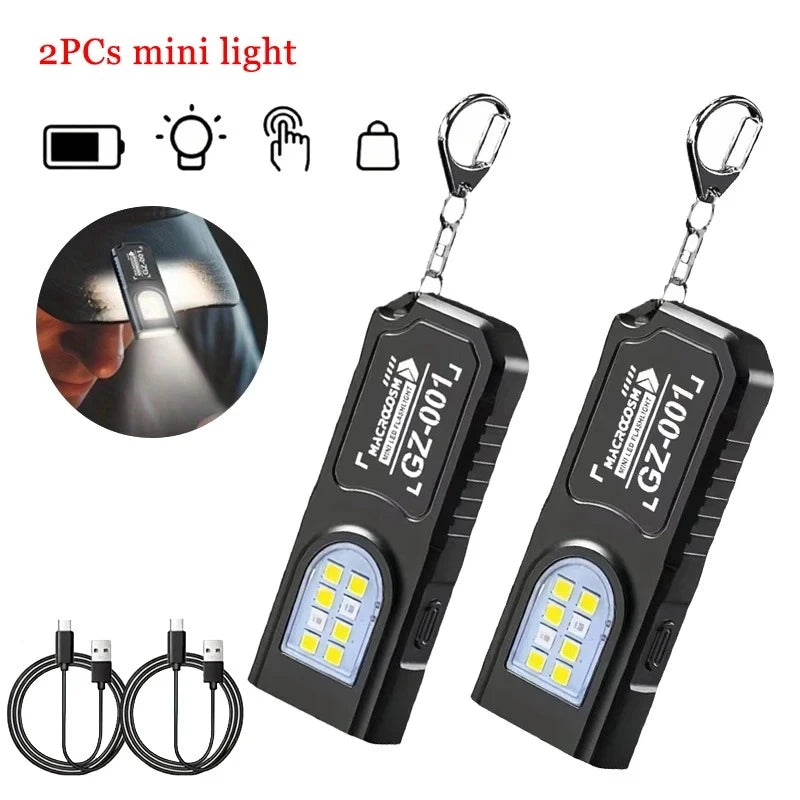 Tactical Portable Work Light EDC Flashlight Tool Mini LED Flashlight Outdoor Camping Hiking Tool MOLLE Flash Light Rechargeable