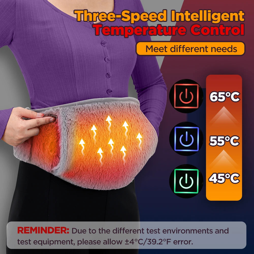 Electric Heating Pad Waist Belt Hand Warmer Winter Heater Cold-proof Uterus Warming Pad USB Charging Abdominal Heating Belt