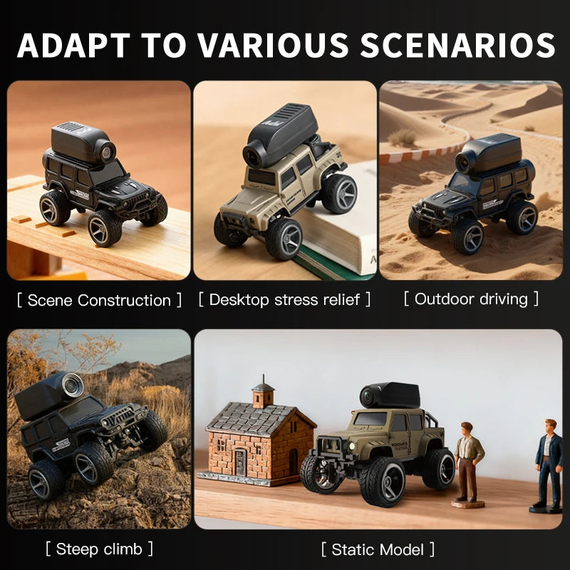 KF32 1:64 RC Mini Climbing Alloy Video Car With LED Light  and HD Camera Radio Remote Control Vehicle Toy for Kids Best Gift