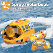 2.4G Spray Motorboat Remote Control Boat Electric Mini Double Spiral Pulp Nuclear Submarine Child Submarine Toy