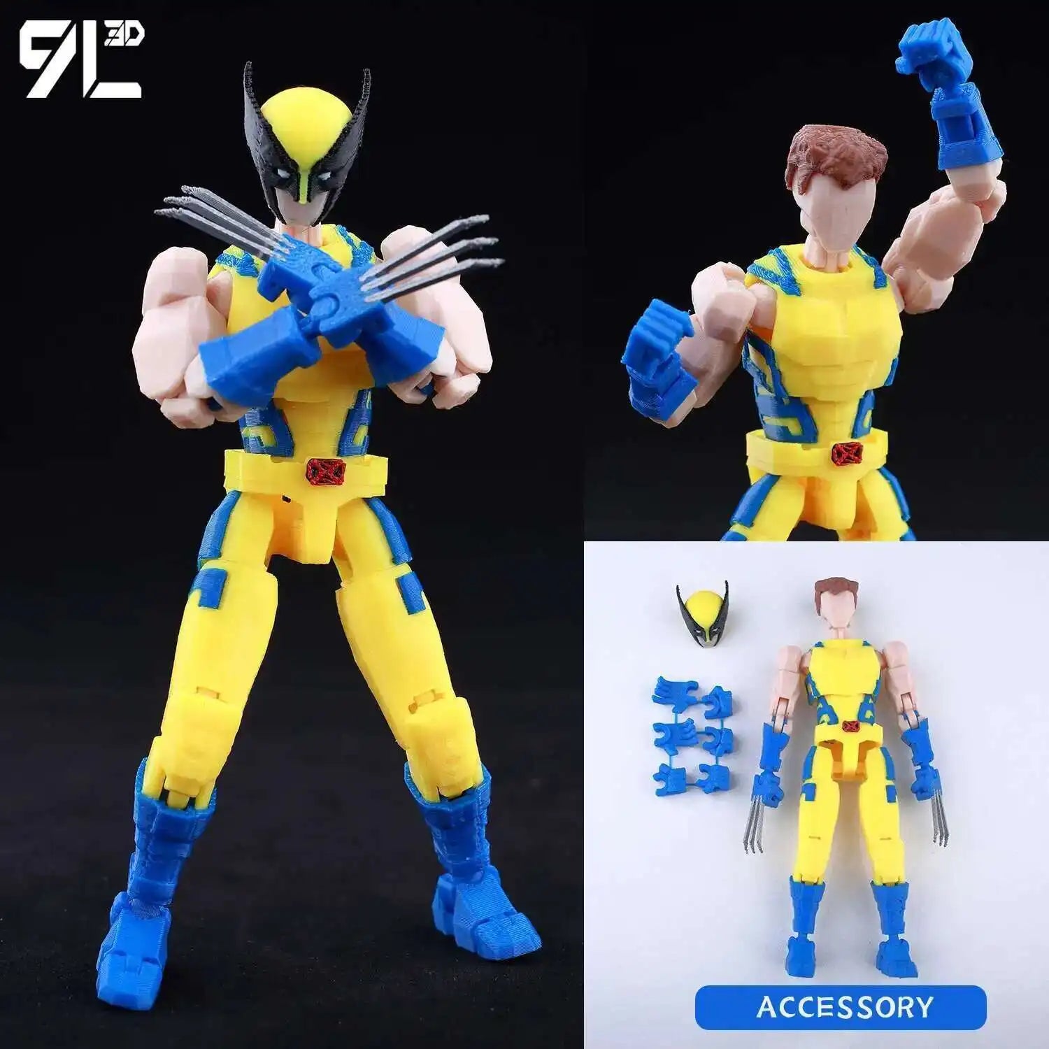 9L3D Printed Deadpool Wolverine Batman Spider-Man Venom Action Figures Dummy13 Lucky13 T13  Anime Model Toys Collectors Gifts