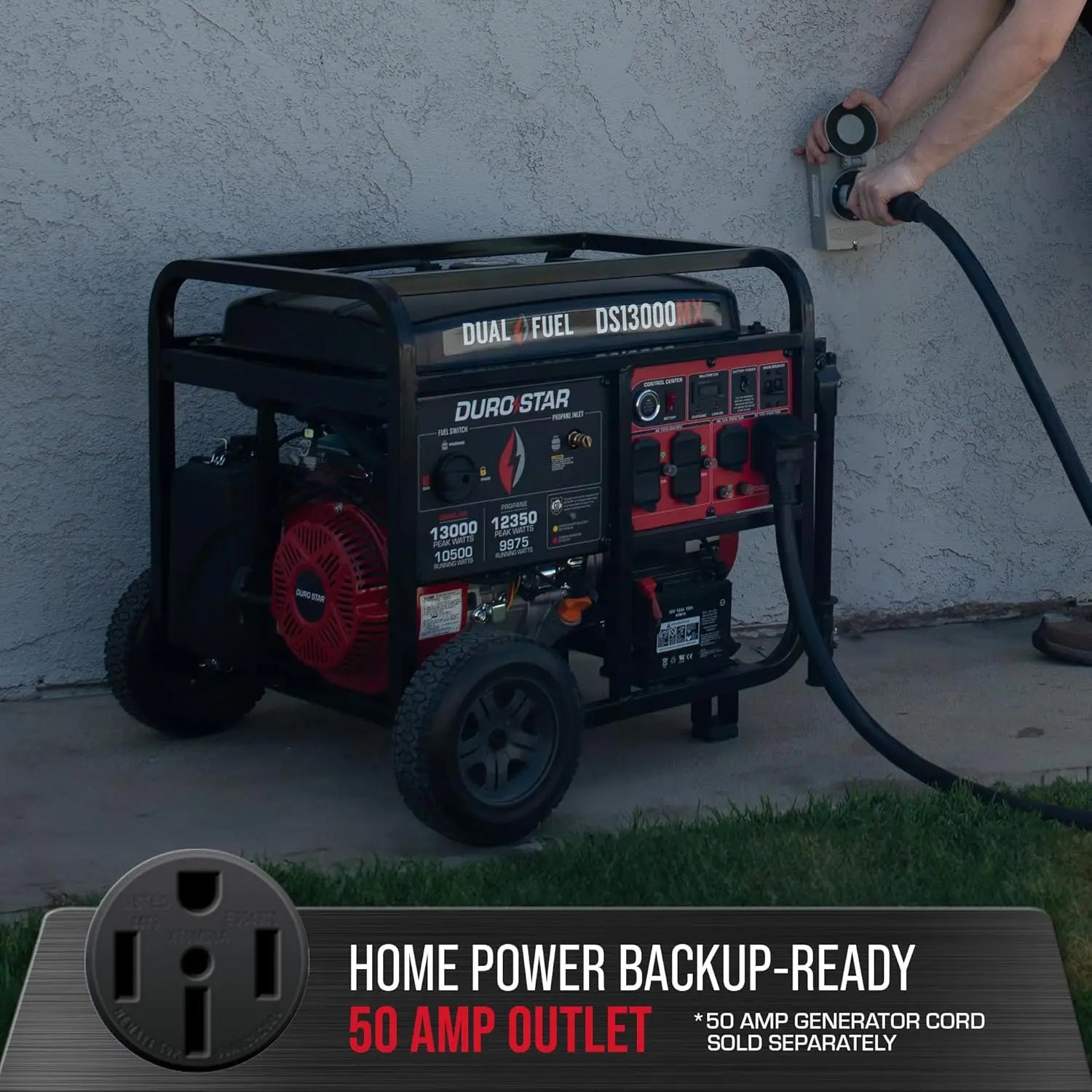 Power your home effortlessly with this bestseller 13,000-watt 500cc dual fuel portable generator—runs on gas or propane, features remote electric start, and delivers reliable whole-home backup power!