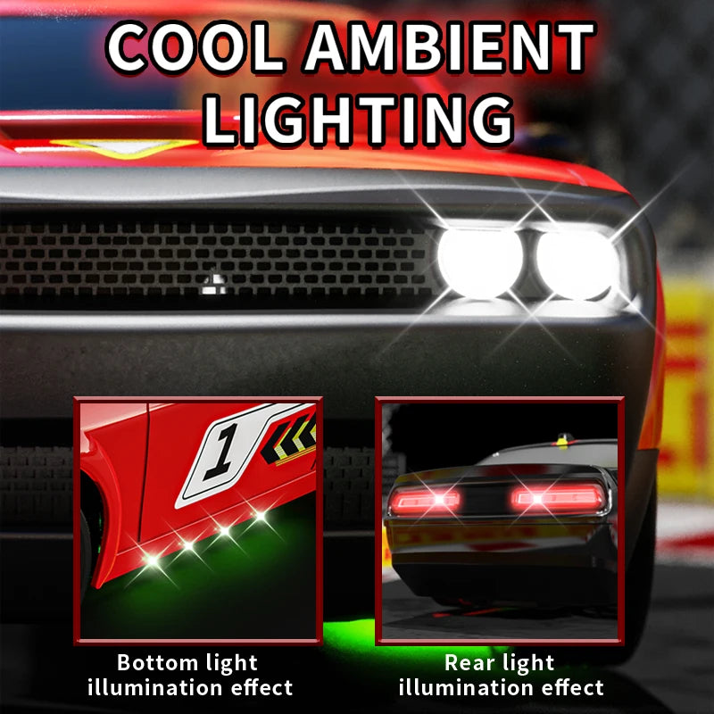 KF27 1:20 RC Drift Car With LED Light 4WD Radio Remote Control Vehical Professional 4x4 Racing High Speed Toy for Kids Best Gift
