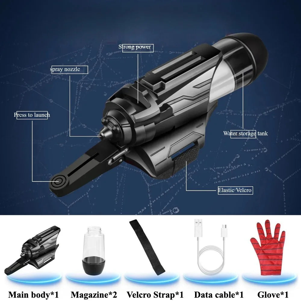 Spider Wrist Press Water Gun Summer Shooting Water Toy Plastic with Gloves Christmas Gift for Children Cosplay Props Games