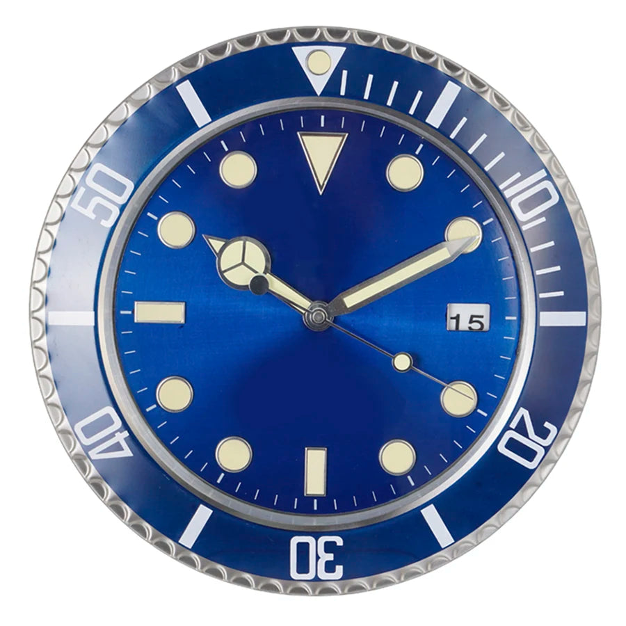 34cm Luxury Creative Wall Clock Modern Metal Design Art Wall Clock Home Large Digital Luminescent Bedroom Decoration Clock