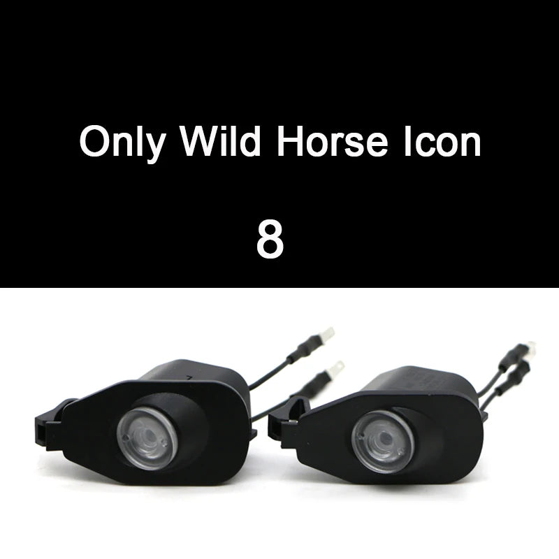 For Ford Mustang 2013-2022 Side Rearview Mirror Welcome Icon Lights HD LED Projector Ghost Shadow Lamp Modification Never Fade