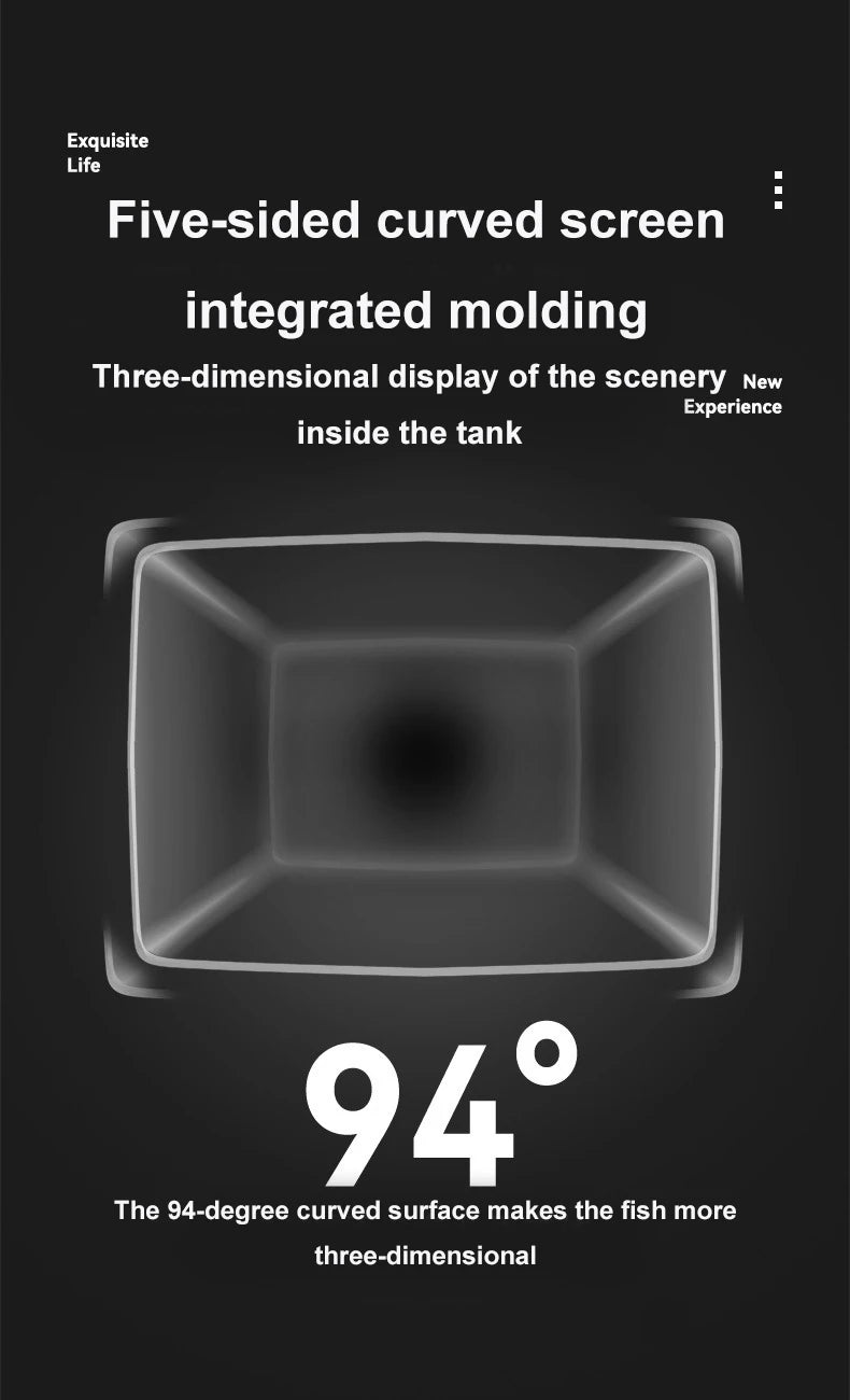 USB 5L Aquarium Fish Tank No Water Change Self-circulating Ecological Fish Tank with Slient Pump Led Lamp for Office Home