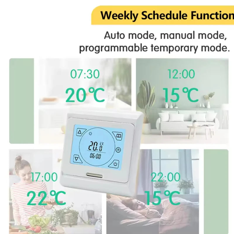 Maintain perfect comfort with this heat electric room thermostat—compatible with water and gas boilers for precise floor heating temperature control!