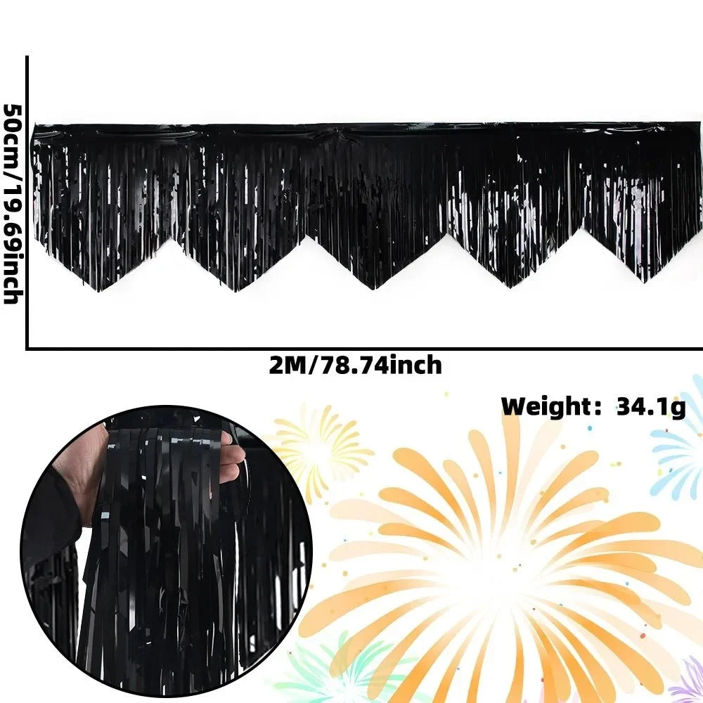Multicolor Drizzle Garland Encryption PET Metallic Foil Fringe Thickening Background Ornament Tassel String Party Supplies