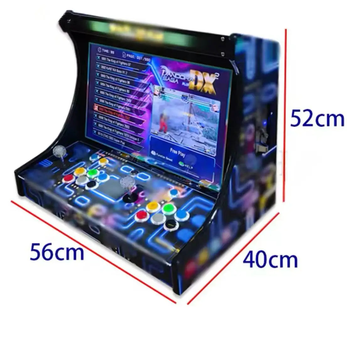 2 Players Arcade Video Game Console 22 Inch LCD Bartop build with SAGA ARCADE DX 26800 In 1 Coin Acceptor Joystick Button To TV