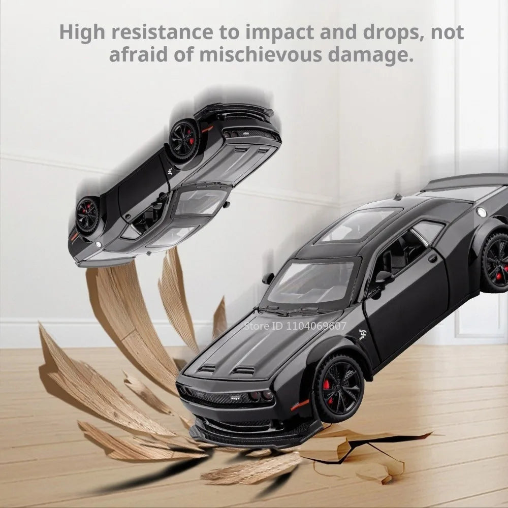 1:32 Hellcat Tomahawk Model Toy Supercars Alloy Diecast Sound Light Doors Opened Pull Back Simulation Sports Car Toys for Kids