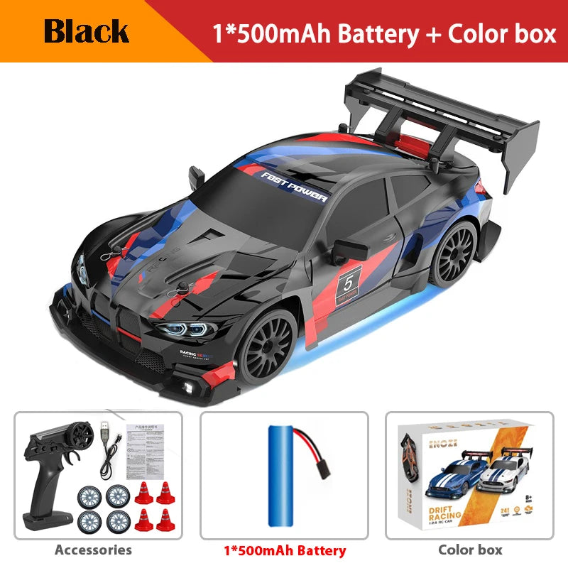 RC Drift Car 4WD Remote Control High Speed Racing Vehicle with LED Lights 2.4GHz Radio 4x4 Off-Road Truck Toy for Children Kids