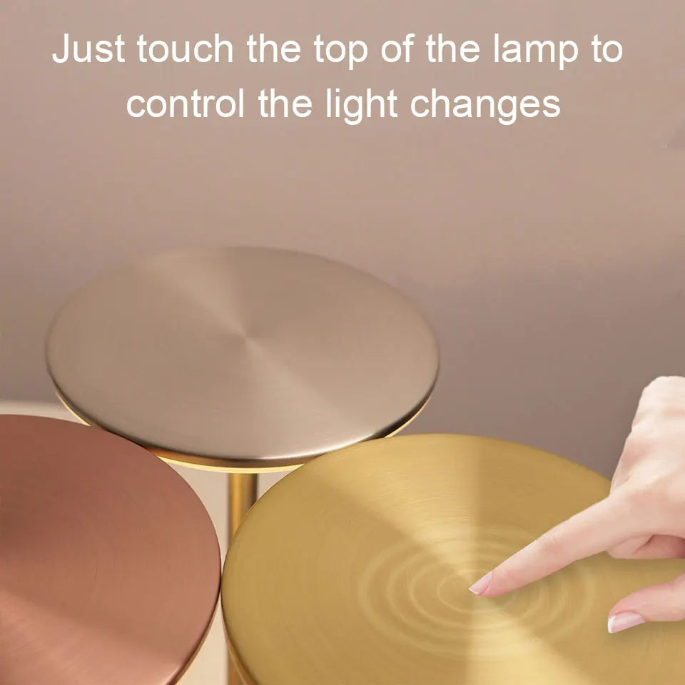 Illuminate any space with this LED touch sensor table lamp—USB rechargeable, portable, and perfect for bedrooms, restaurants, hotels, bars, and more!