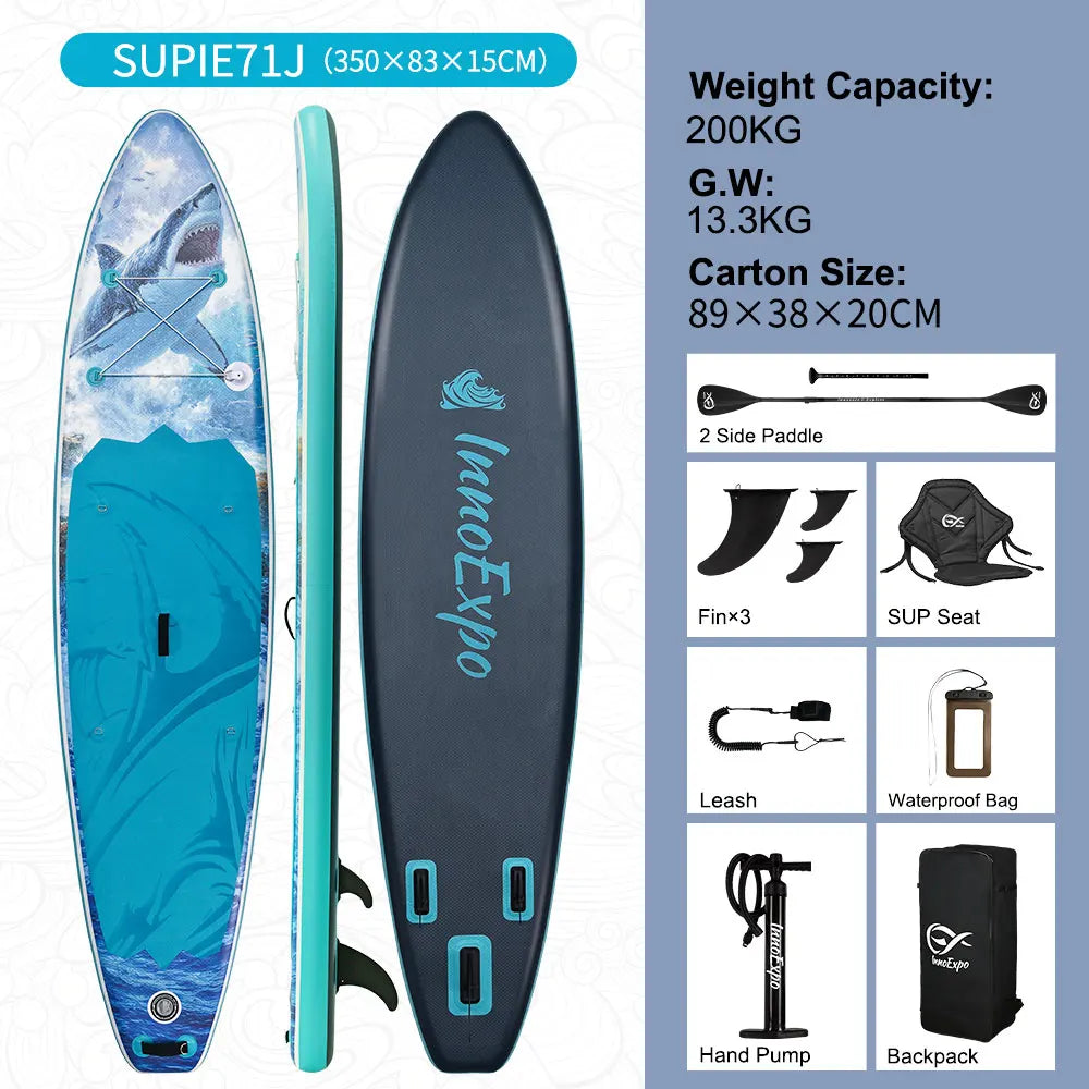 InnoExpo Stand Up Paddle Board Inflatable Surfboard Surf Sup Board Non-Slip Water Sport Paddleboard with Accessories