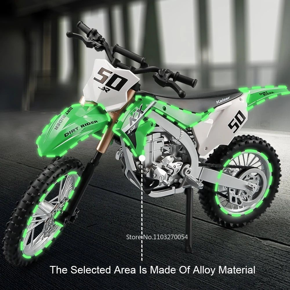 1:12 Kawasaki KX450 NINJA 400 Alloy Diecast Motorcycle Model Toys Car Front Wheel Linkage Shock Absorption Motorbike Child Gifts