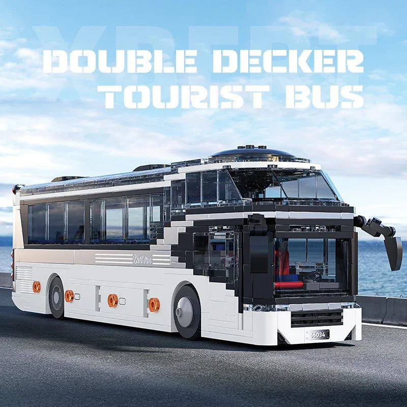 811PCS City Tour Bus Building Blocks Double-Decker Tourist Bus Model Bricks Desktop Ornaments Diy Puzzle Toys Holiday Gifts