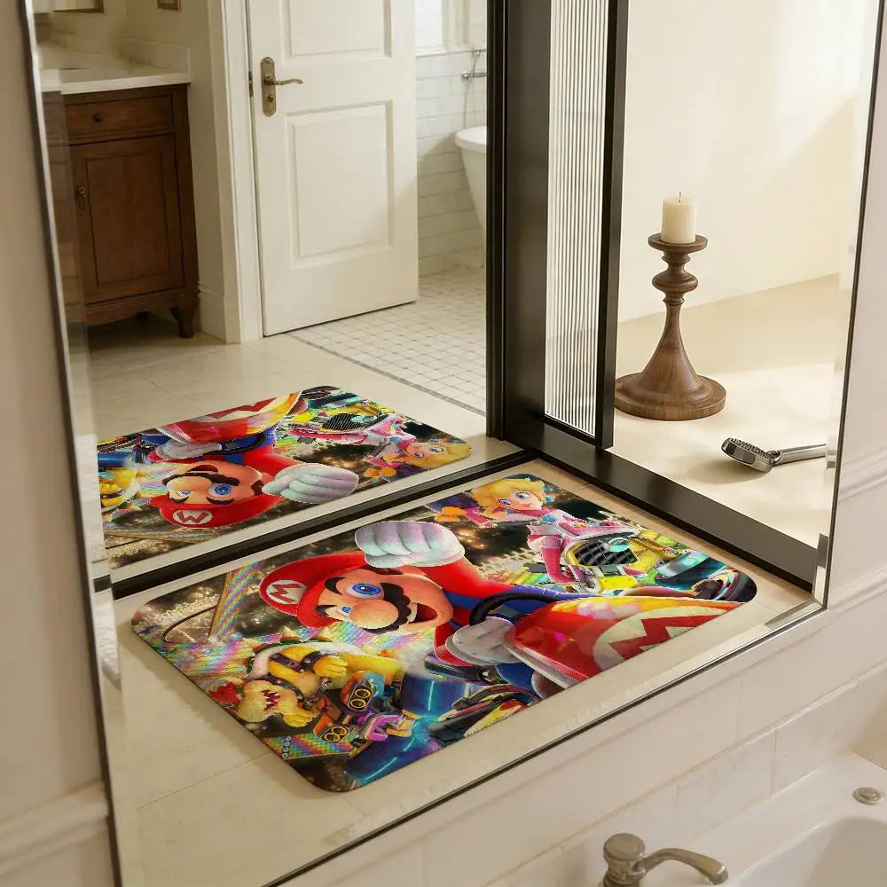 Super Game M-Marios Door Mat Kids Room Bedroom Decoration Balcony Anti-Slip Doormat Living Room Doormat Area Rug