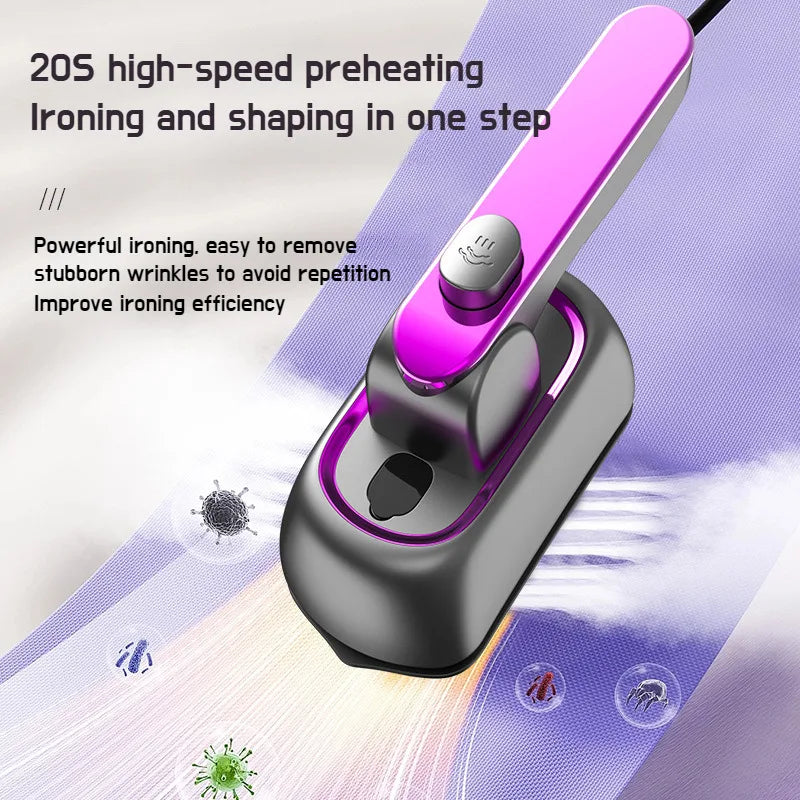 Handheld Garment Steamer Portable Iron Dual Use Dry Wet Steam Iron Mini Travel Electric Iron for Clothes Home