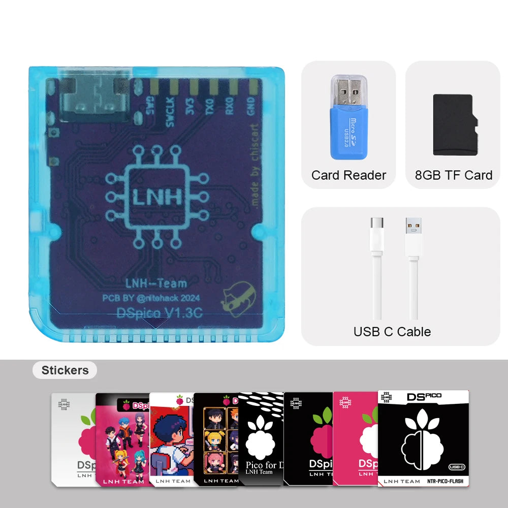 Chiscart  DSpico USB C Version Game Cartridge For NDS NDSL DSi 3DS Consoles