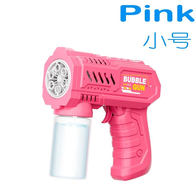 6 Holes Bubble Machine Electric Bubble Gun with Light  Automatic Bubble Blowing Toys Kids Soap Blower Summer Outdoor Game Toy