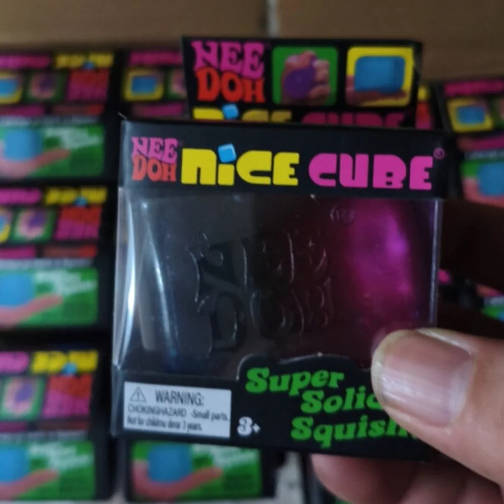 NEEDOH Rainbow Cube Squishy Fidget Toy Cube Stress Relief and Fingertip Release Toy Blind Box Sensory Stress Reliever Fidget Too