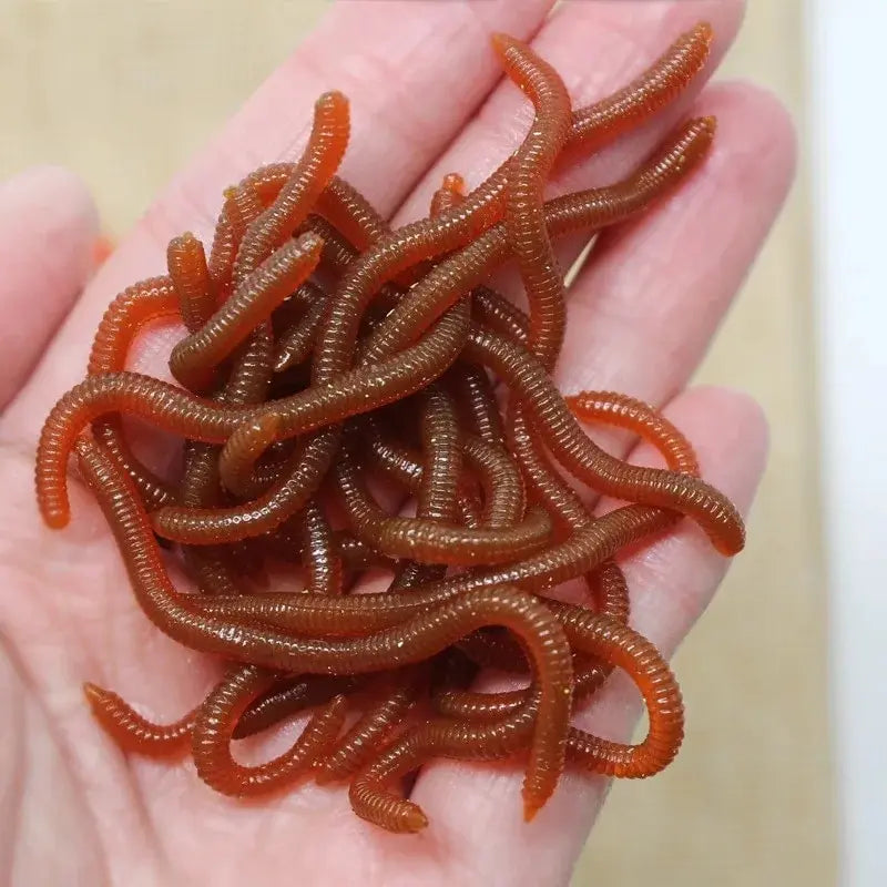 Lifelike Fishy Smell Red Soft Lures Simulation Earthworm Red Worms Artificial Fishing Lures