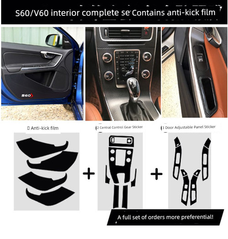 Volvo XC60 Carbon Fiber Interior Car Door Kick Protection Pad