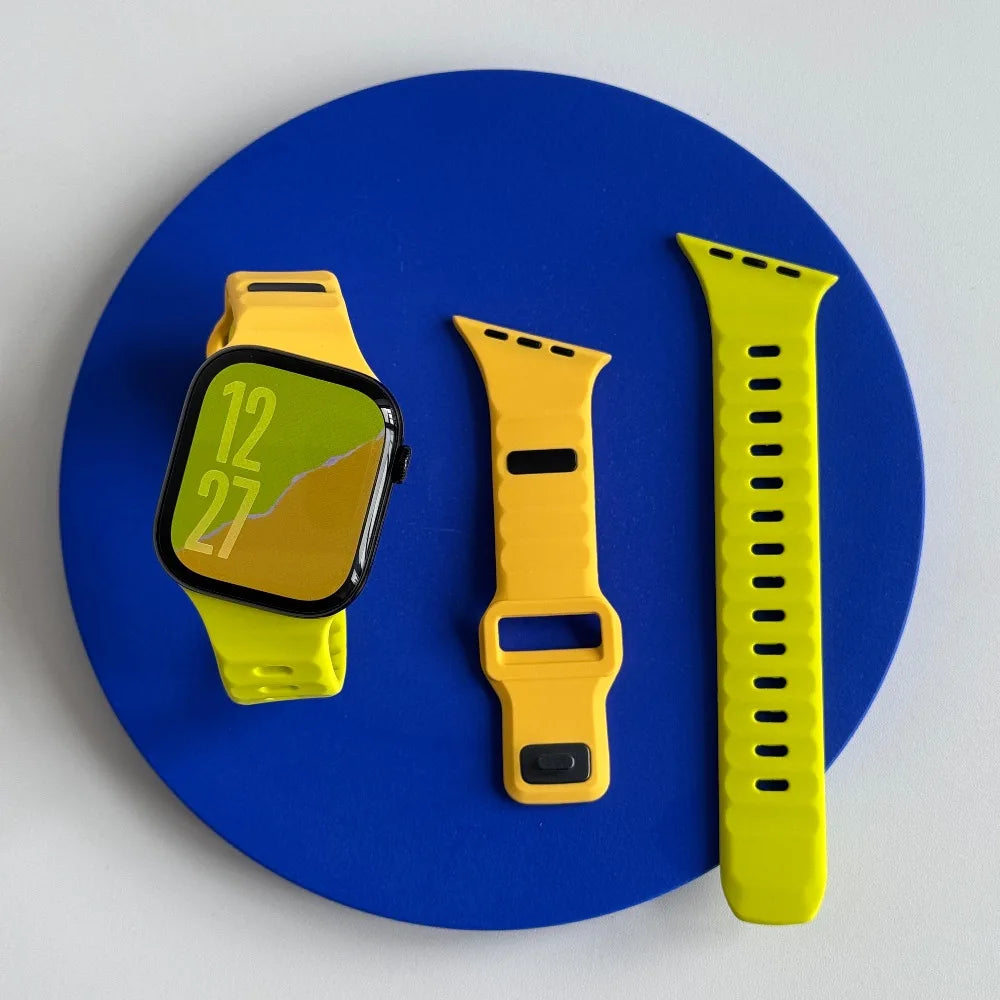 Silicone Sport Strap For Apple Watch Band Ultra 49mm 40mm 41mm 44mm 45mm 46mm correa bracelet iwatch Series 11 10 9 8 7 6 5 se