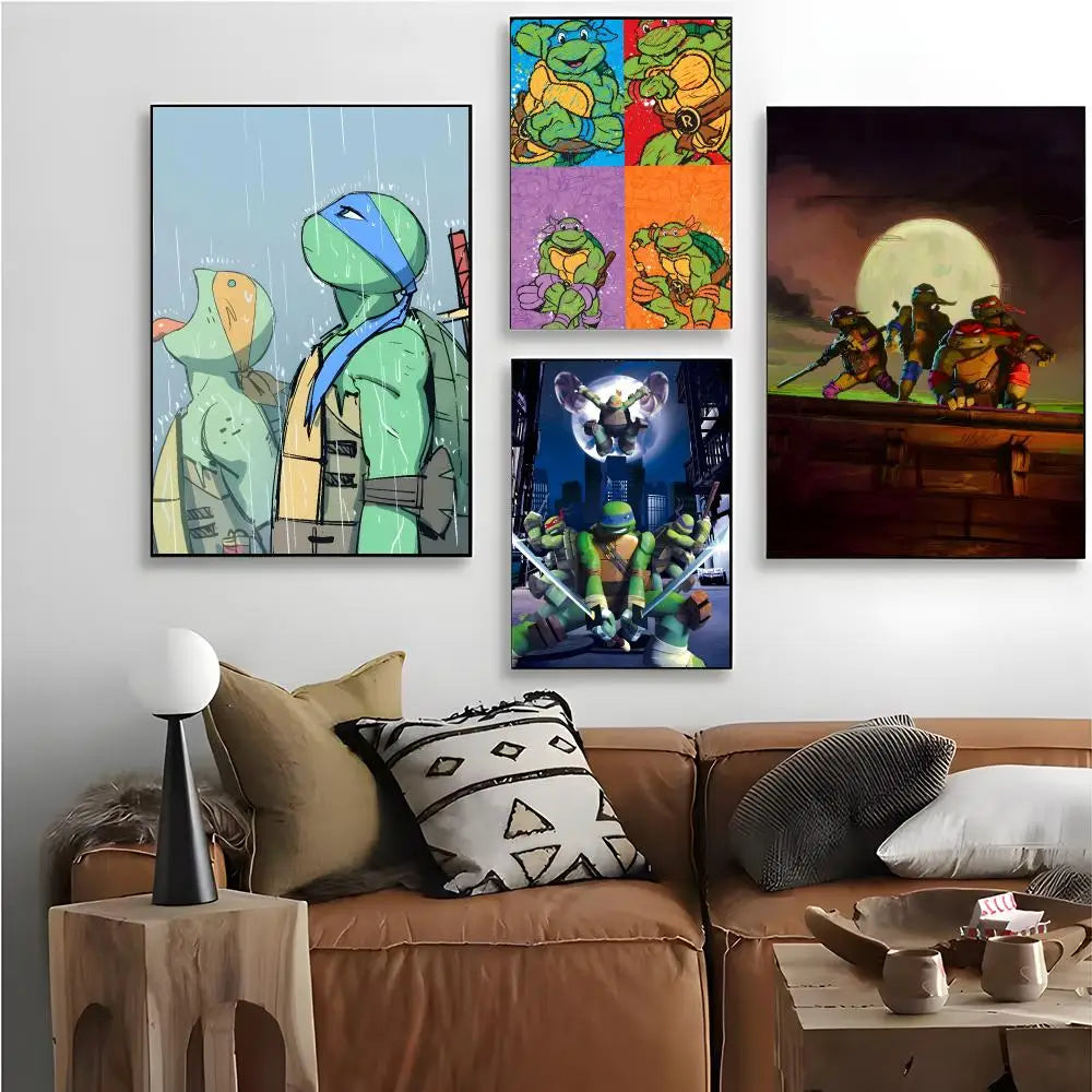 Classic Teenage Mutant Ninja Turtles Poster Posters Retro Kraft Paper Sticker DIY Room Bar Cafe Aesthetic Art Wall