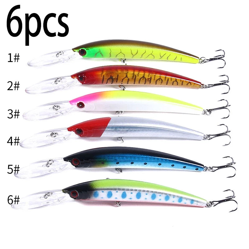 1pcs 15cm 15g  Deep Diving Jerkbait Artificial Hard Bait Fishing Wobblers Minnow Lure for Bass Pike Carp Fishing  Tackle