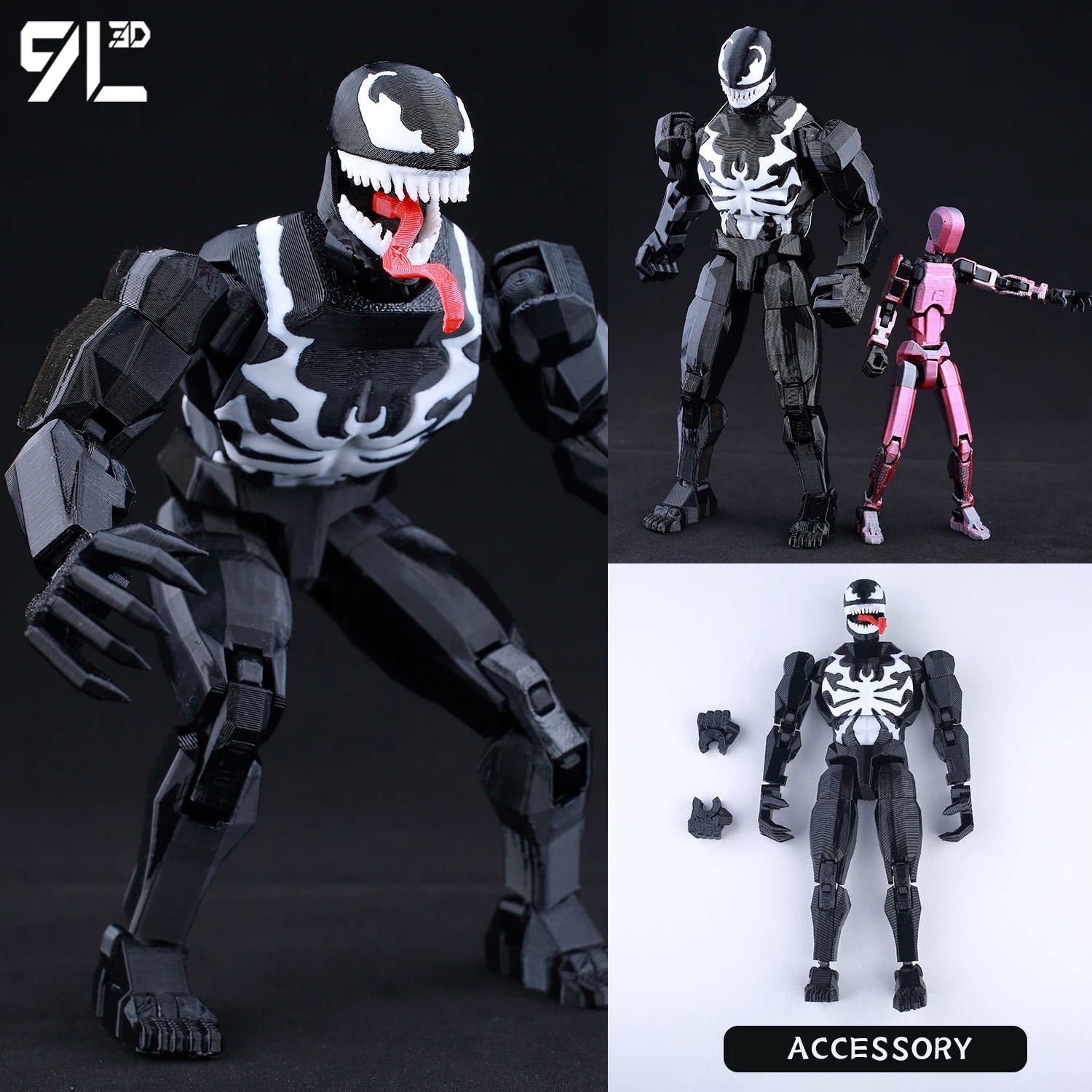 9L3D Printed Deadpool Wolverine Batman Spider-Man Venom Action Figures Dummy13 Lucky13 T13  Anime Model Toys Collectors Gifts
