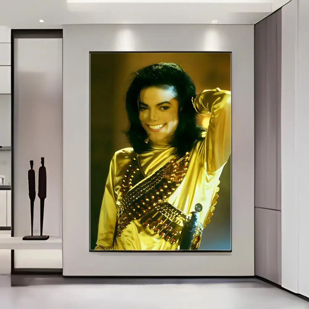 Star M-Michaels Jacksons Poster  Self-adhesive Art Waterproof Paper Sticker Coffee House Bar Room Wall Decor