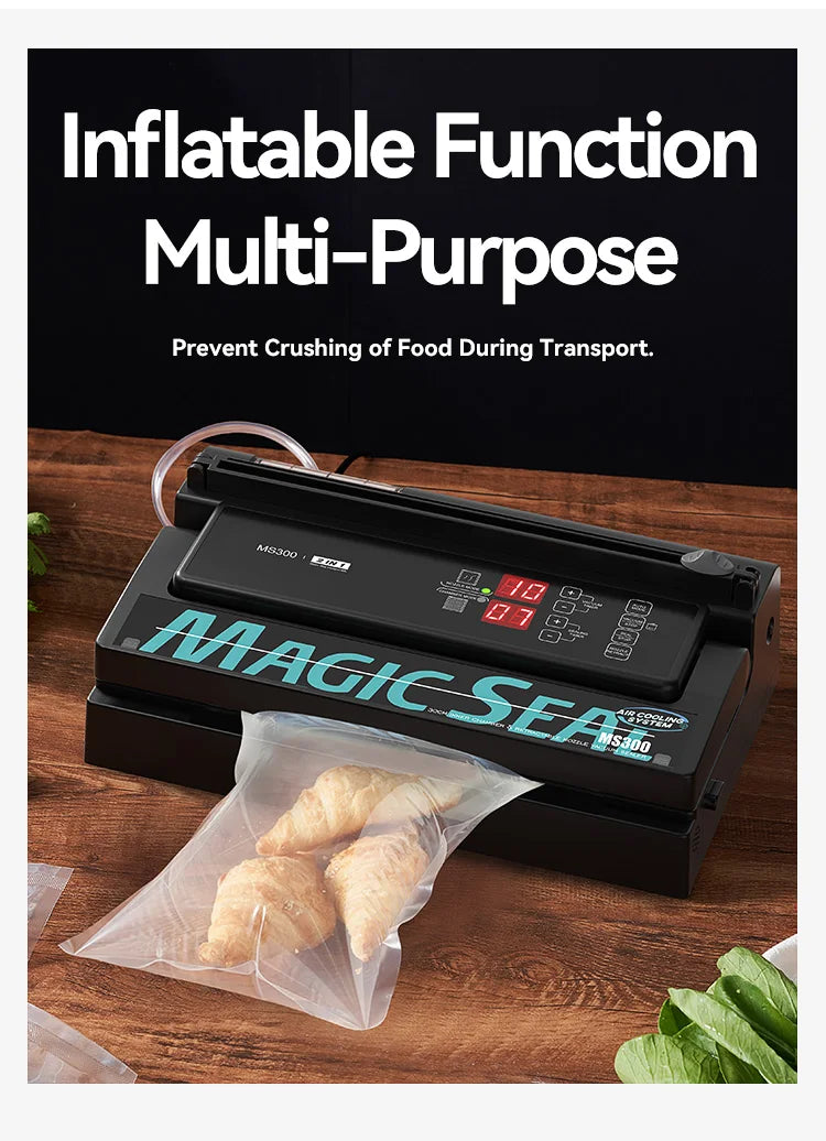 Vacuum Sealer Machine MAGIC SEAL MS300 for Food Plastic Packaging Sealer Mylar Bags Sealer Sealing machine Automatic Manual Mode