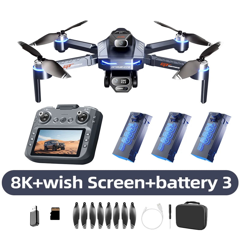 Lenovo GT8 Drone 4K 8K Professional Camera Obstacle Avoidance FPV Foldable RC Drone with Large Screen Remote Control