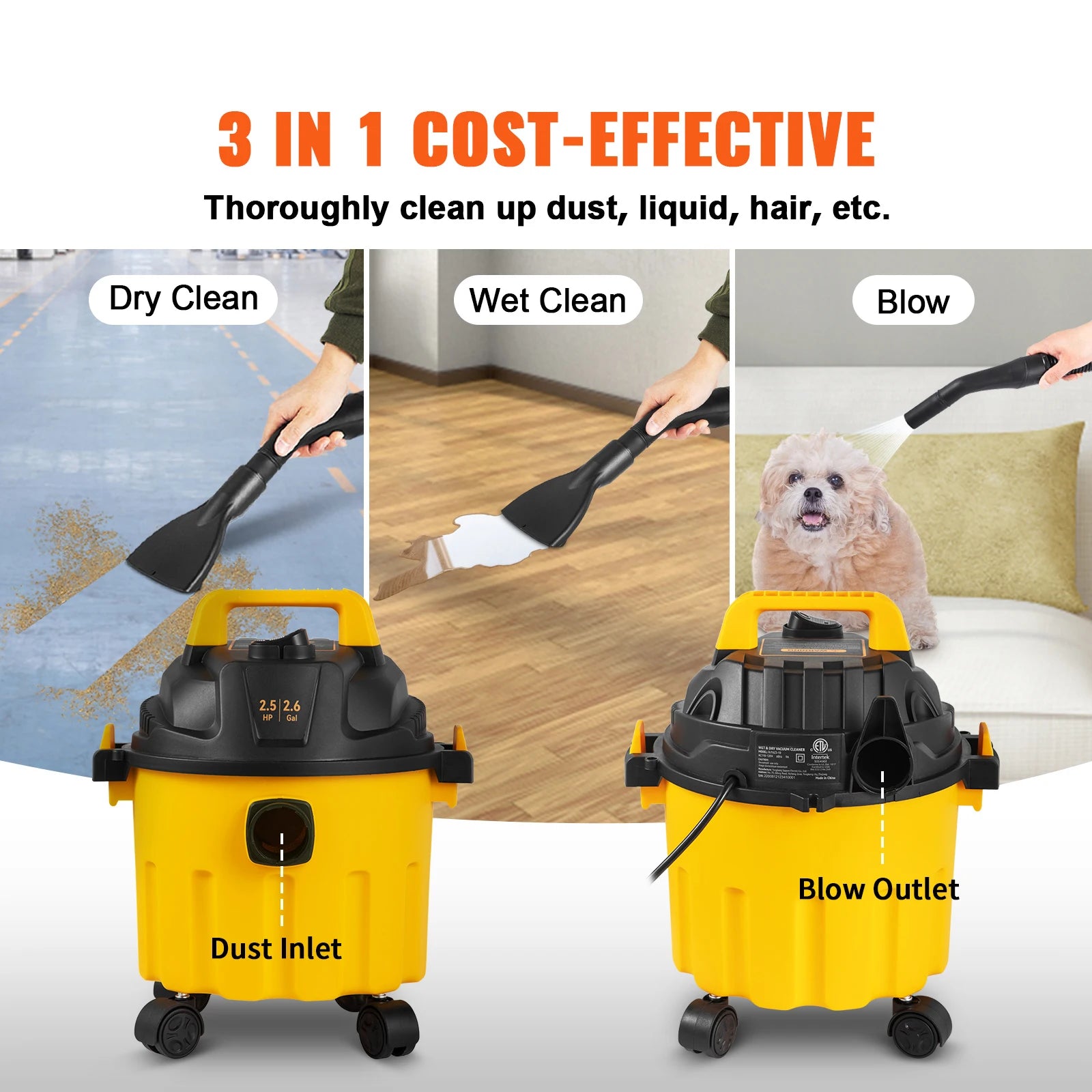 Wet Dry Vac 2.6 Gallon