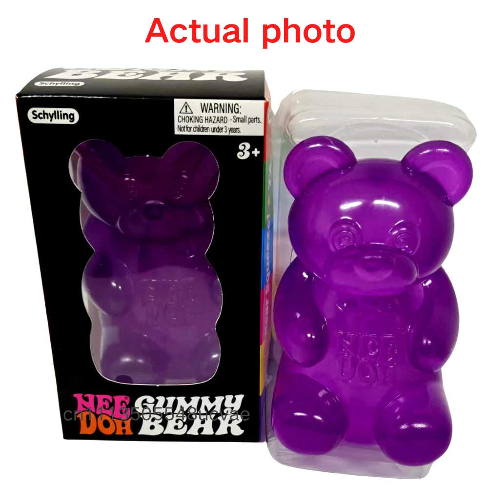 NeeDoh Gummy Bear Maltose Squeeze Squishy Fidget Toy Stress Relief for Kids Adults Blind Box