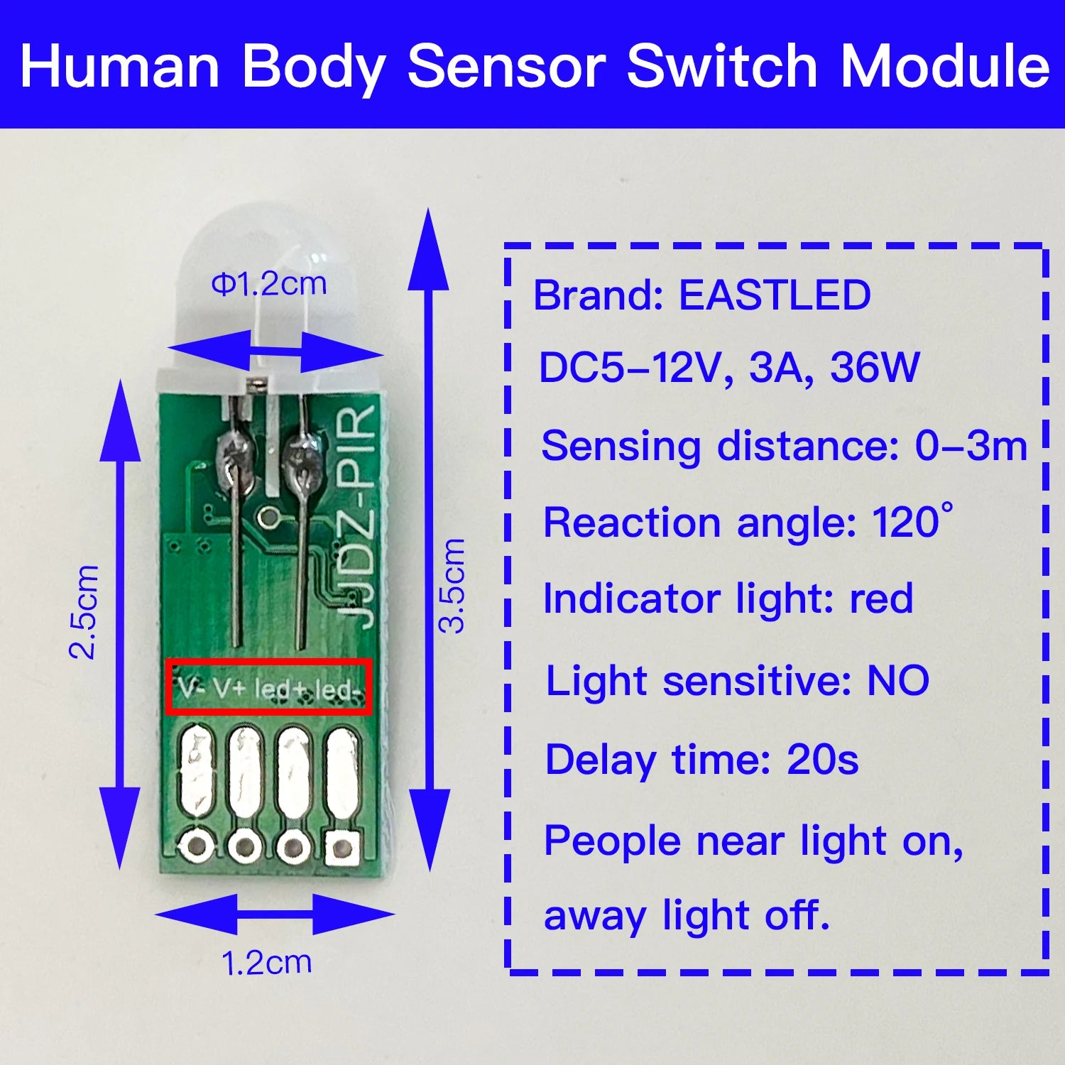 Motion Sensor Switch Module DC 5V 12V Auto On Off Switch Human Body Movement Detector IR Infrared Induction LED Controller
