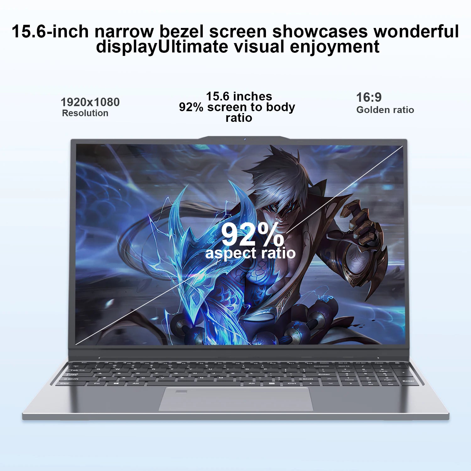 15.6"Ultra Slim Laptop Intel Core i7-6500U Notebook 32GB RAM 2048GB SSD Gamer Windows 11 1920*1080 Display Office Study Computer