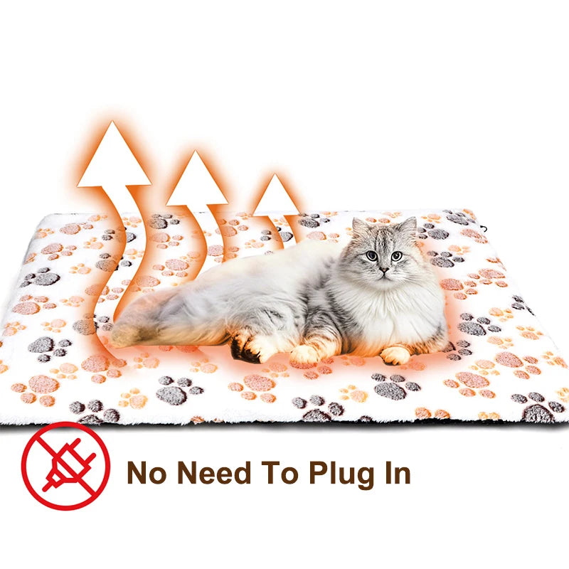 Pets Thermal Pad; Washable Self-Heating Cushion; Body Heat Reflective Warm Mat for Cats and Dogs