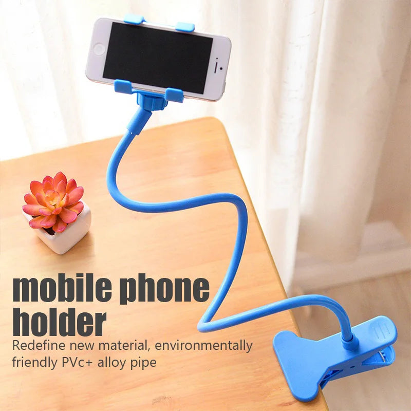 Enjoy hands-free convenience with this universal flexible lazy mobile phone holder—adjustable clip perfect for home, bed, or desktop use!