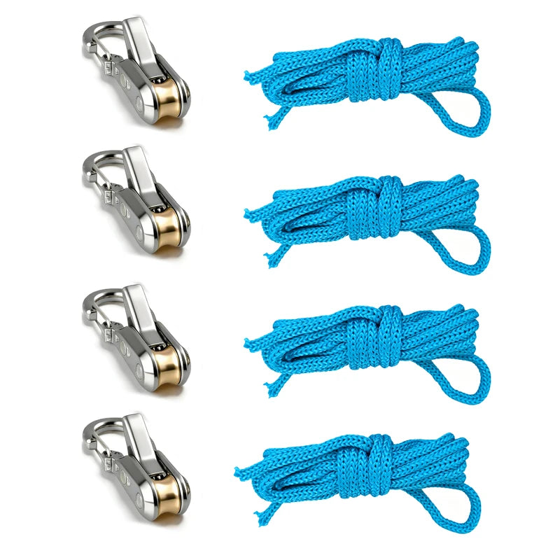 Rope Tying Tool And Tensioner with Roller Tensioner, Heavy-Duty Retractable Buckle with Accessory Rope, Suitable for Camping