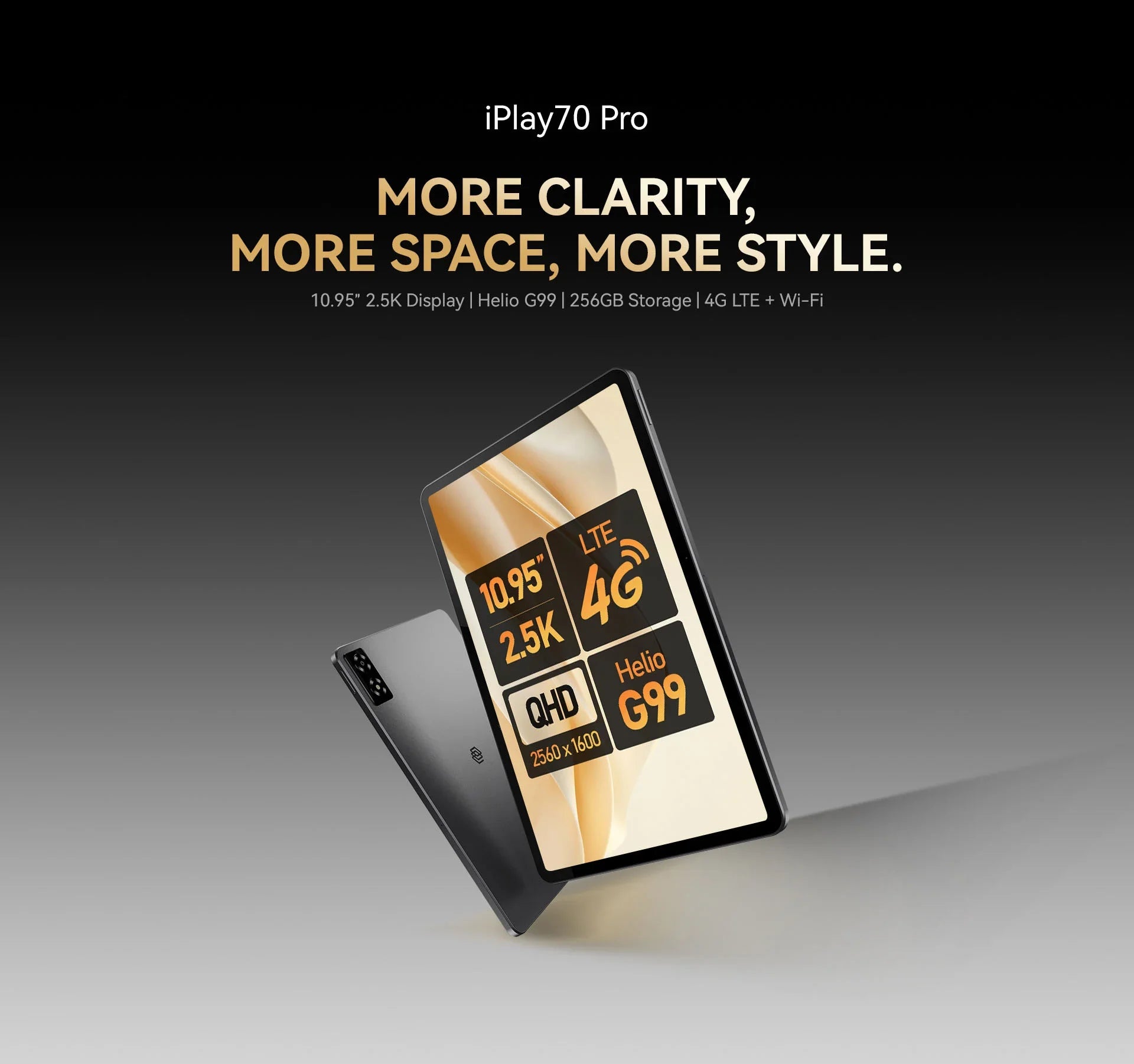 ALLDOCUBE iPlay 70 Pro Tablets 10.95 inch 2.5K 60Hz Display Helio G99 Octa 6GB+10GB RAM 256GB ROM Tablet PC 4G LET WiFi 7000mAh
