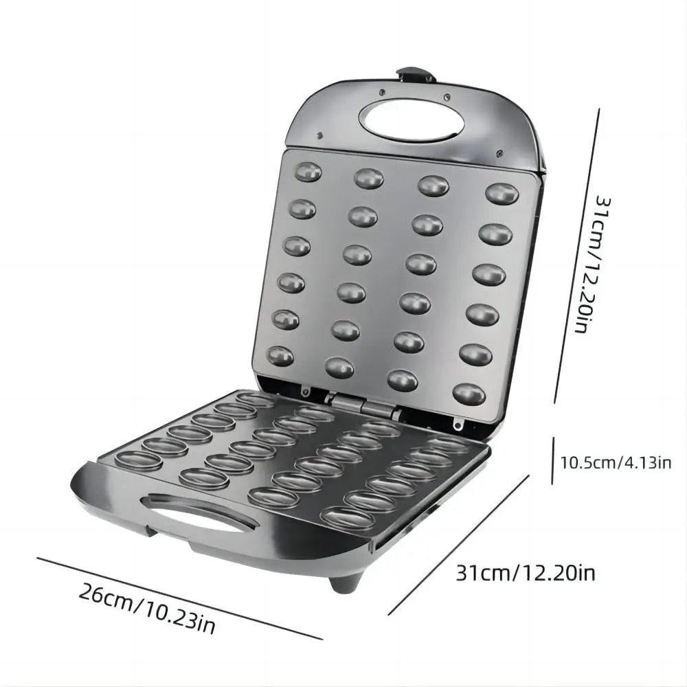 24 Walnut Cookie Maker, Non Stick Double Sided Walnut Cookie, Electric Maker Mold Maker Mini Nut