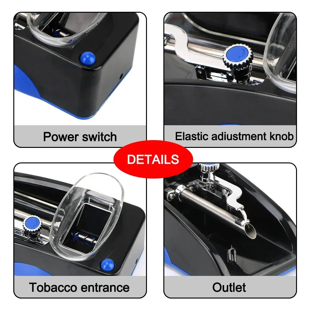 1PC Cigarette Rolling Machine Tobacco Roller Smoking Accessories EU US Plug DIY Injector Maker Smoking Tool Electric Automatic