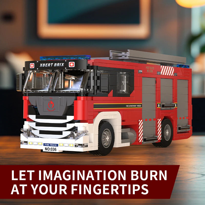 704PCS Fire Truck Building Blocks City Engineering Rescue Vehicle Model Bricks Educational DIY Toys Holiday Gifts For Teens