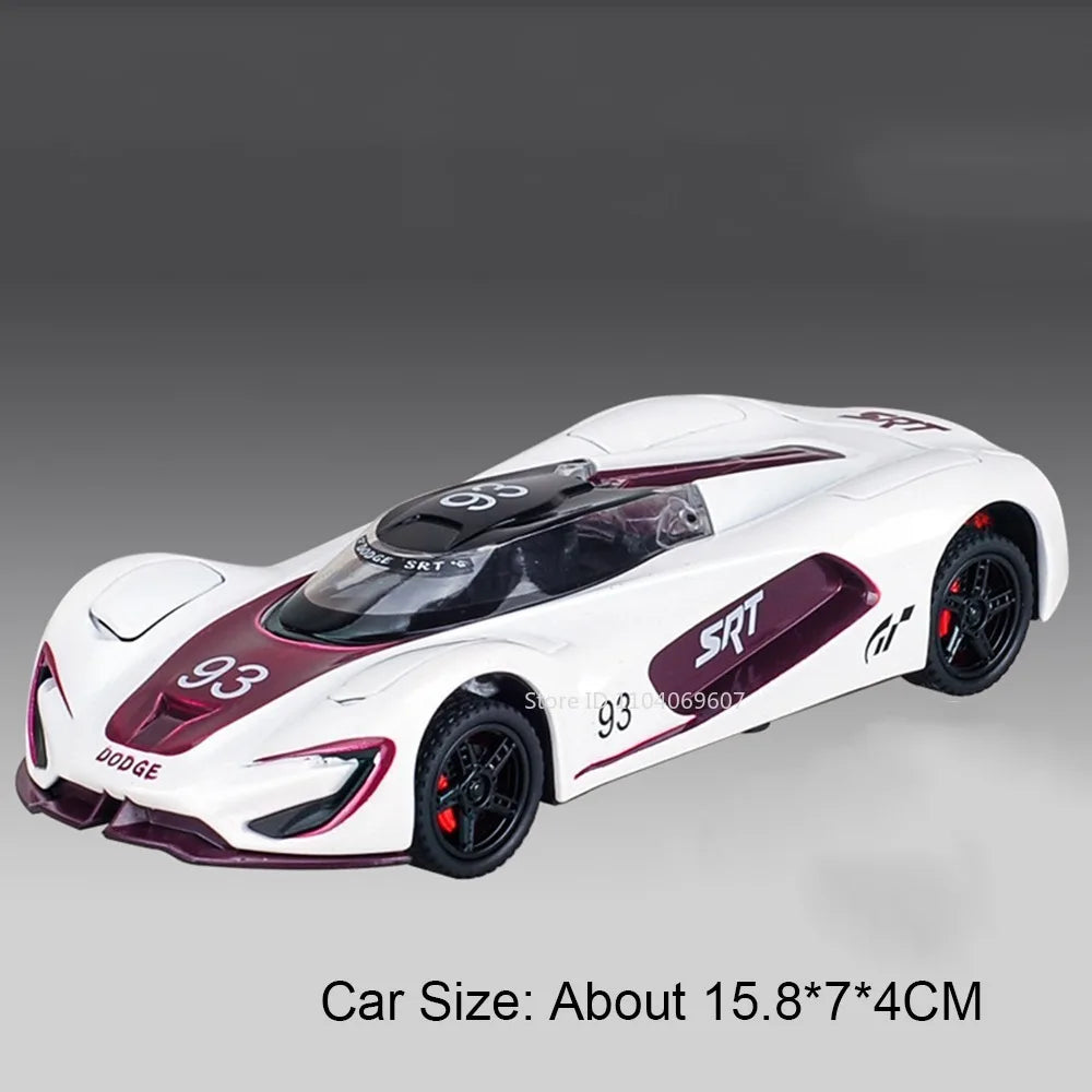 1:32 Hellcat Tomahawk Model Toy Supercars Alloy Diecast Sound Light Doors Opened Pull Back Simulation Sports Car Toys for Kids