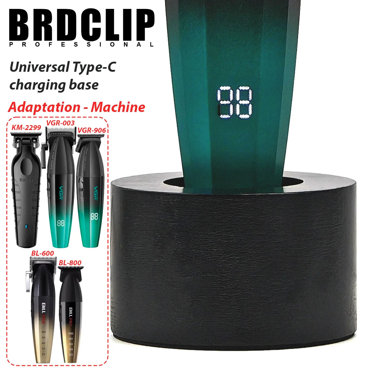 Professional Electric Hair Clipper And Trimmer Charging Base For Multiple Machines Such As KM2299 V003 V906 BL600 BL800 BRDCLIP