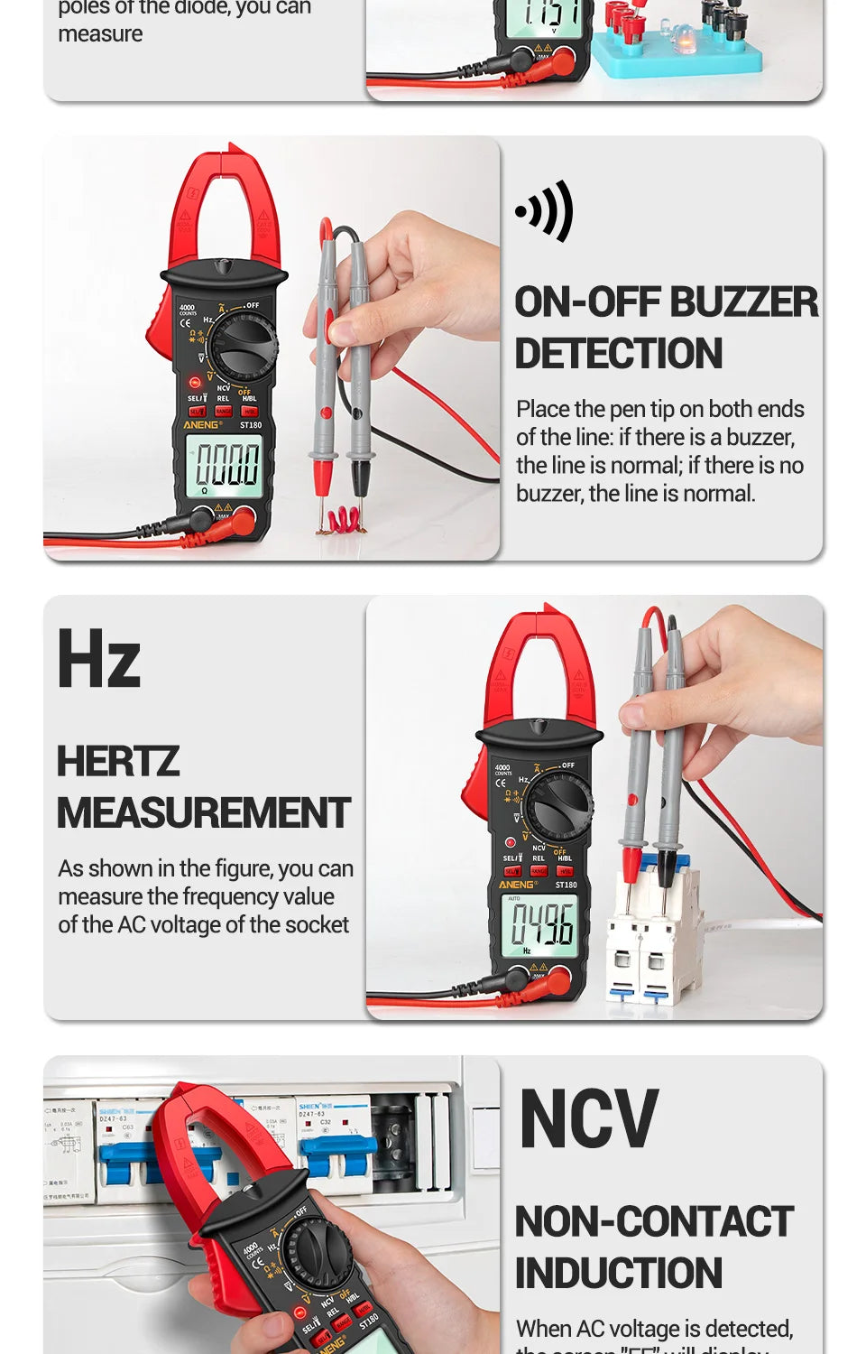Current Clamp Meter Digital Voltage Tester