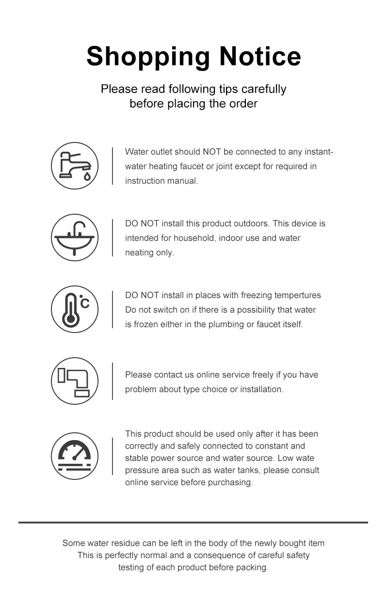 Instant Electric Water Heater 3300W EU Plug Under Sink 220V Kitchen Bathroom Tankless Hot Water Faucet Heater 360° Rotatable